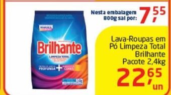 Tenda Atacado Lava roupas em pó brilhante 2,4kg oferta