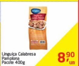 Tenda Atacado Linguiça calabresa pamplona 400g oferta