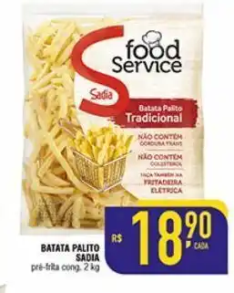 Mercantil Rodrigues Batata palito sadia pré-frita congelada 2kg oferta