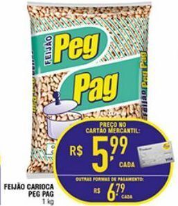 Mercantil Rodrigues Feijão carioca peg pag 1kg oferta