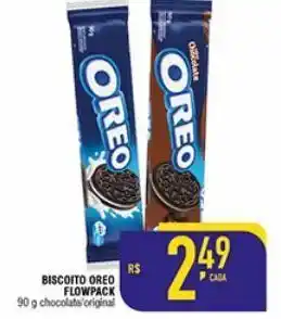 Mercantil Rodrigues Biscoito oreo flowpack 90g chocolate/original oferta