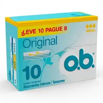 Pão de Açúcar Absorvente interno o.b médio leve 10 unidades pague 8 oferta