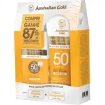 Kit protetor solar facial fps 50 50g + corporal fps 50 australian gold 200g