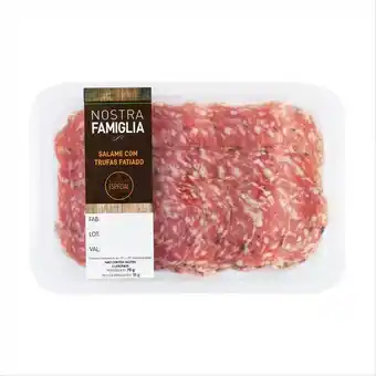 Salame com trufas italiano nostra famiglia fatiado 70g