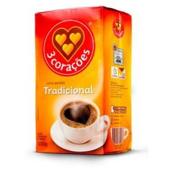 Super Nosso Café em pó 3 corações tradicional a vácuo 500g oferta