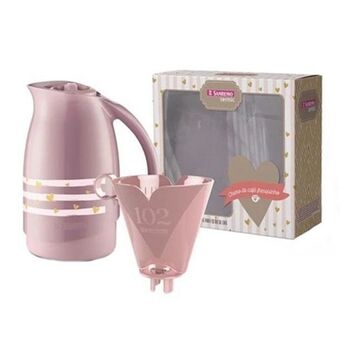 Nagumo Bule térmico sanremo rosa unidade 700ml com suporte para filtro de café 102 oferta