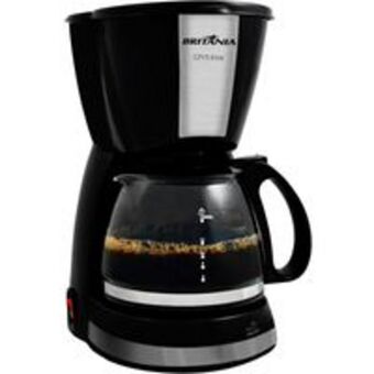 Novo Mundo Cafeteira britânia, filtro permanente e colher dosadora, preta e inox - cp15 oferta