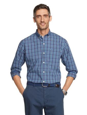 C&A Camisa xadrez manga longa regular masculina azul izod oferta