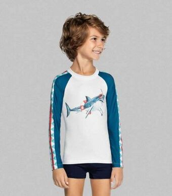 Camiseta masculina infantil banho trick nick branco