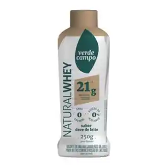 Super Nosso Iogurte desnatado doce de leite zero lactose verde campo natural whey 21g de proteína frasco 250g oferta
