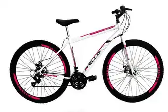 Carrefour Express Bicicleta aro 29 freio a disco 21m. velox branca/pink - ello bike oferta