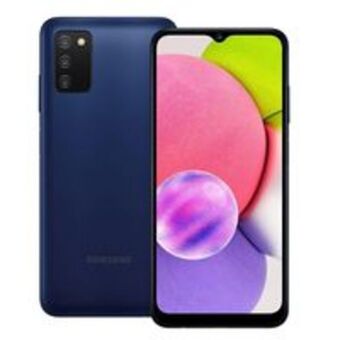 Novo Mundo Samsung galaxy a03s azul, câmera tripla 13mp + 2mp + 2mp, selfie de 5mp, tela 6.5", 64gb, 4gb ram oferta