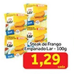 Shibata Supermercados Steak de frango Empanado Lar 100g oferta