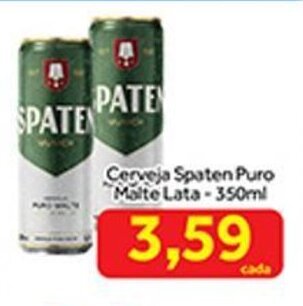 Shibata Supermercados Cerveja Spaten Puro Malte lata 350ml oferta