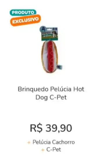 Brinquedo Pelucia Hot Dog C-Pet
