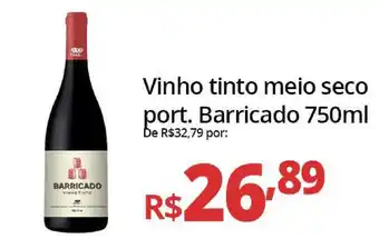 Supermercados Baklizi Vinho Tinto Meio Seco Port. Barricado 750ml oferta