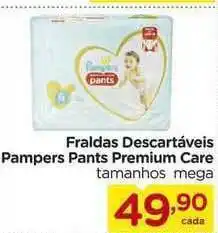 Fraldas Descartáveis Pampers Pants Premium Care Tamanhos Mega