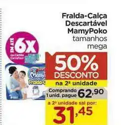Fraldas-calça Descartáveis Mamypoko Tamanhos Mega 50% Desconto Na 2a Unidade