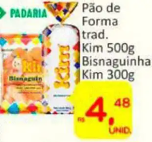 Atacado Máximo Pão De Forma Trad. Kim Bisnaguinha 500g Kim 300g oferta