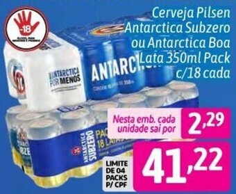 Supermercados Big Compra Cerveja Pilsen Antarctica Subzero ou Antarctica Boa lata 350ml pack c/18 cada oferta