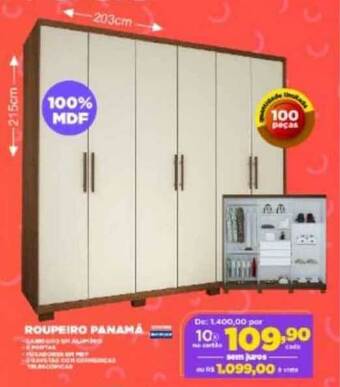 Móveis Simonetti Roupeiro Panama oferta