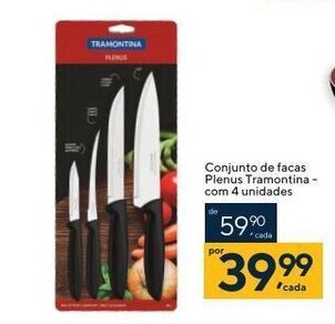 Coop Conjunto de Facas Plenus Tramontina com 4 unidades oferta