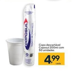 Copo Descartavel Coposul 200ml com 50 unidades