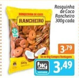 Supermercados Big Compra Rosquinha de Coco Rancheiro 300g cada oferta