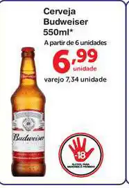 Roldão Cerveja Budweiser 550ml oferta