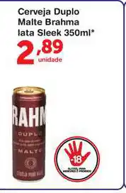 Roldão Cerveja Duplo Malte Brahma Lata Sleek 350ml oferta
