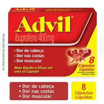 Advil extra alívio 400mg com 8 cápsulas