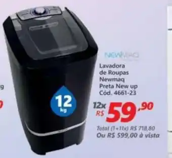 Lojas Becker Lavadora de Roupas Newmaq Preta New up oferta
