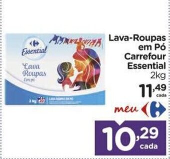 Carrefour Lava roupas em po Carrefour Essential 2kg oferta