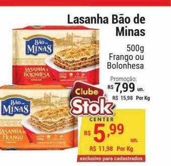 Stok Center Lasanha Bão De Minas oferta
