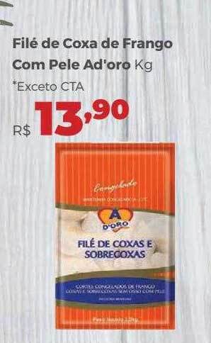 Villarreal Supermercados Filé De Coxa De Frango Com Pele Ad'oro Kg oferta