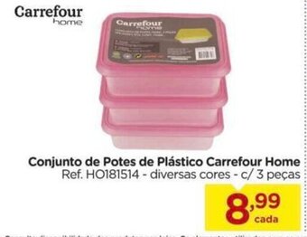 Carrefour Conjunto de Potes de Plastico Carrefour Home c/3 pecas oferta