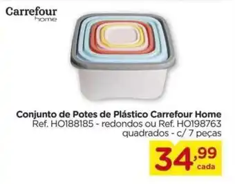 Carrefour Conjunto de Potes de Plastico Carrefour Home c/7 pecas oferta