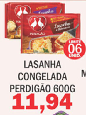Supermercados Mendonça Lasanha Congelada Perdigao 600g oferta