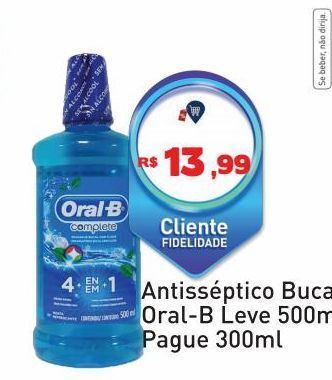 Tonin Superatacado Antisséptico bucal oral-b leve 500ml, pague 300ml oferta