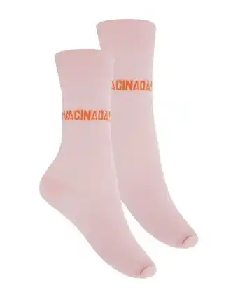Riachuelo Meia feminina cano longa escrita rosa accessori by riachuelo oferta