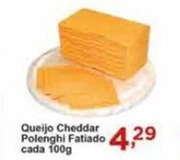 Rossi Supermercado Queijo Cheddar Polenghi Fatiado cada 100g oferta