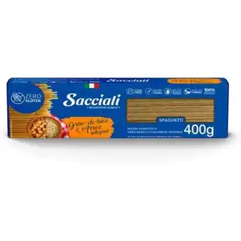 Rede Top Espaguete zero glúten arroz integral grão bico sacciali 400g oferta