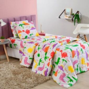 Vest Casa Cobre leito colcha solteiro avulso dino mania vestcasa oferta
