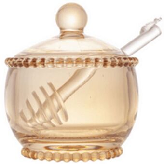 Meleira de cristal pearl wolf, com colher, âmbar - 28402