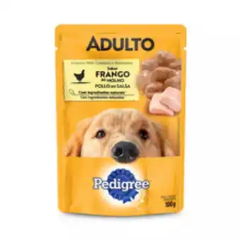 Supermercados Pague Menos Ração para cães adultos pedigree frango ao molho 100g oferta