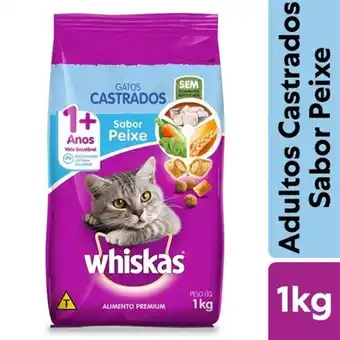 X Supermercados Ração para gatos castrados whiskas peixe 1kg oferta