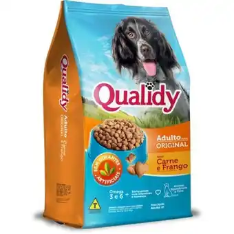 Ração para cães qualidy dog carne e frango embalagem 10,1kg
