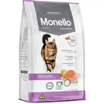 Ração para gatos castrados monello special premium sabor peru e salmão nutrire 1kg