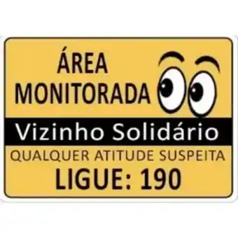 Placa vizinho solidário - pvc 1mm 3 unidades