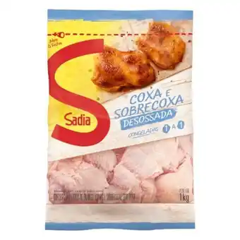 Coxa e sobrecoxa de frango desossada congelada sadia pacote 1kg